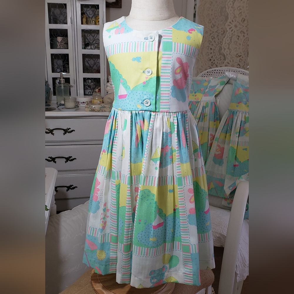 Colorful Kids Dress with Pastel Patterns